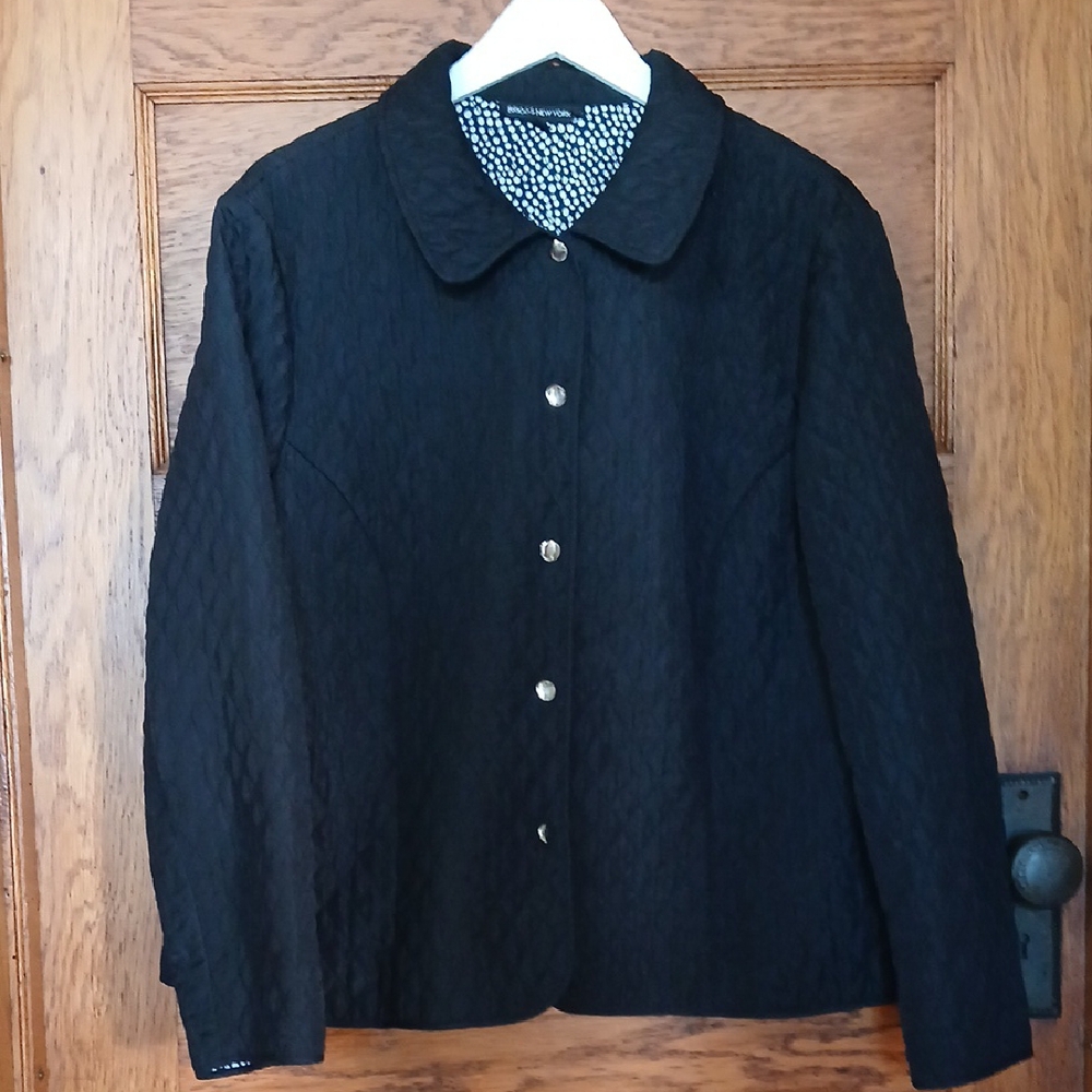 Briggs New York Black Quilted Blazer